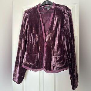 INC International Concepts Plum Velvet Jacket in XL